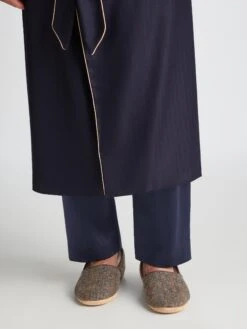 Men's Slippers Crawford 2 Harris Tweed Sheepskin Beige -Derek Rose Shop 0500 CRAW002BEI 32753