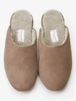 Men's Mule Slippers Douglas Suede Sheepskin Beige -Derek Rose Shop 0504 DOUG001BEI 1