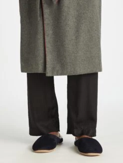 Men's Mule Slippers Douglas Suede Sheepskin Black -Derek Rose Shop 0504 DOUG001BLA 1246