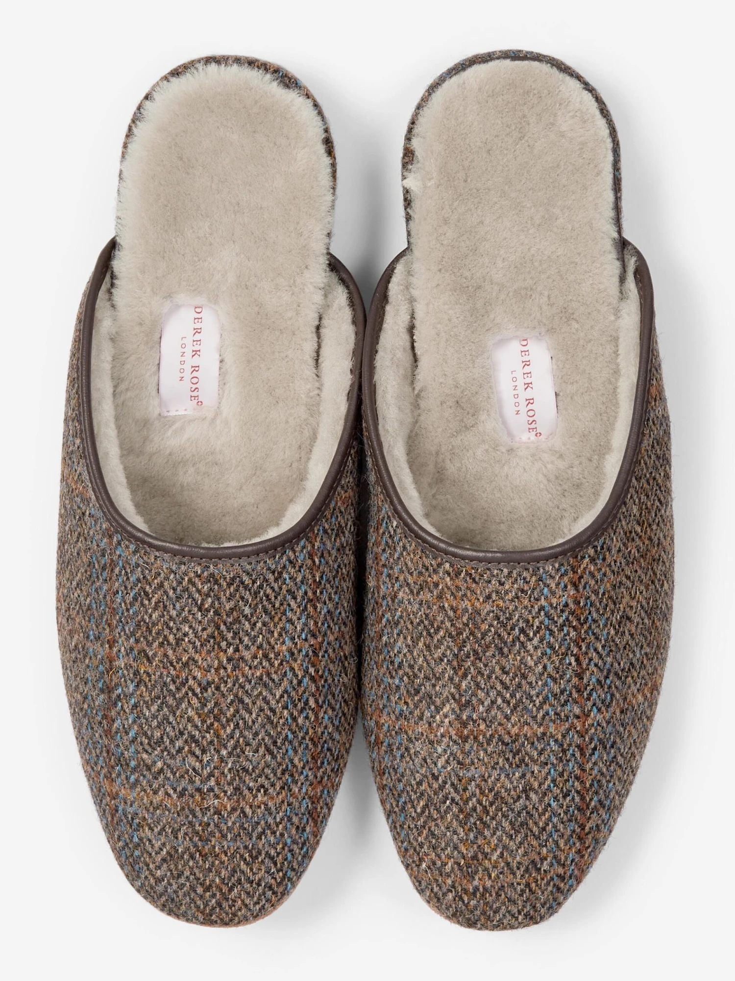 Men's Mule Slippers Douglas 2 Harris Tweed Sheepskin Beige 7 Men's Mule Slippers Douglas 2 Harris Tweed Sheepskin Beige - Image 5