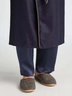 Men's Mule Slippers Douglas 2 Harris Tweed Sheepskin Beige 13 Men's Mule Slippers Douglas 2 Harris Tweed Sheepskin Beige -Derek Rose Shop 0504 DOUG002BEI 37796