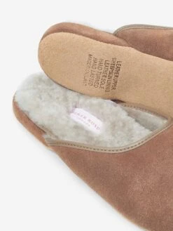 Women's Mule Slippers Imogen Suede Sheepskin Camel -Derek Rose Shop 0900 IMOG001CAM B