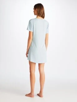 Women's V-Neck Sleep T-Shirt Ethan Micro Modal Stretch Blue 12 Women's V-Neck Sleep T-Shirt Ethan Micro Modal Stretch Blue -Derek Rose Shop 1211 ETHA001BLU 910