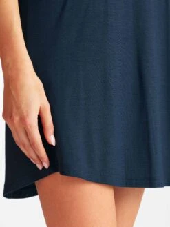 Women's V-Neck Sleep T-Shirt Lara Micro Modal Stretch Navy -Derek Rose Shop 1211 LARA001NAV 782