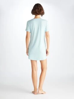 Women's V-Neck Sleep T-Shirt Lara Micro Modal Stretch Ice Blue 10 Women's V-Neck Sleep T-Shirt Lara Micro Modal Stretch Ice Blue -Derek Rose Shop 1211 LARA006SKY 6268