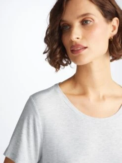 Women's T-Shirt Ethan Micro Modal Stretch Silver 14 Women's T-Shirt Ethan Micro Modal Stretch Silver -Derek Rose Shop 1227 ETHA001SIL 10964