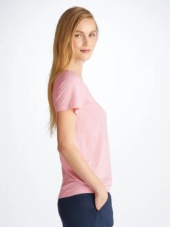Women's T-Shirt Lara Micro Modal Stretch Pink 13 Women's T-Shirt Lara Micro Modal Stretch Pink -Derek Rose Shop 1227 LARA001PIN 13526