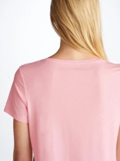 Women's T-Shirt Lara Micro Modal Stretch Pink 15 Women's T-Shirt Lara Micro Modal Stretch Pink -Derek Rose Shop 1227 LARA001PIN 13541