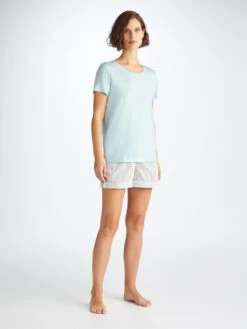 Women's T-Shirt Lara Micro Modal Stretch Ice Blue 9 Women's T-Shirt Lara Micro Modal Stretch Ice Blue -Derek Rose Shop 1227 LARA006SKY 10732