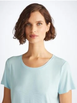 Women's T-Shirt Lara Micro Modal Stretch Ice Blue 11 Women's T-Shirt Lara Micro Modal Stretch Ice Blue -Derek Rose Shop 1227 LARA006SKY 10761
