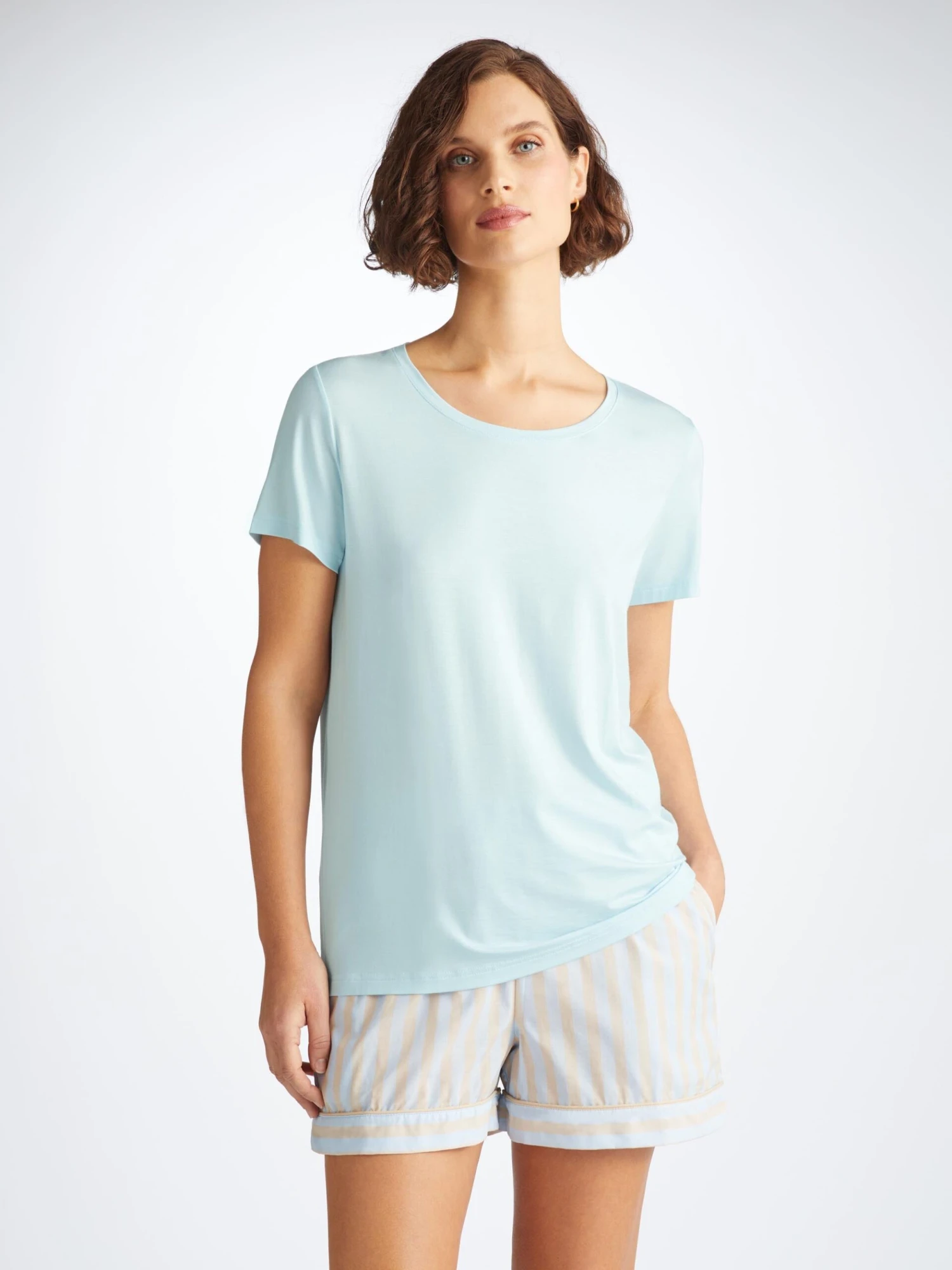 Women's T-Shirt Lara Micro Modal Stretch Ice Blue 3 Women's T-Shirt Lara Micro Modal Stretch Ice Blue
