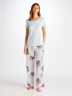 Women's Lounge Trousers Ledbury 76 Cotton Batiste White 9 Women's Lounge Trousers Ledbury 76 Cotton Batiste White -Derek Rose Shop 1256 LEDB076WHI 1493