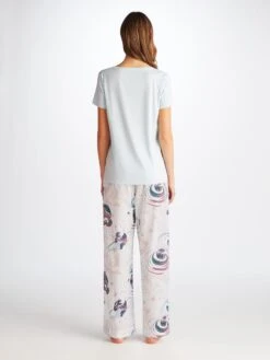 Women's Lounge Trousers Ledbury 76 Cotton Batiste White 10 Women's Lounge Trousers Ledbury 76 Cotton Batiste White -Derek Rose Shop 1256 LEDB076WHI 1519