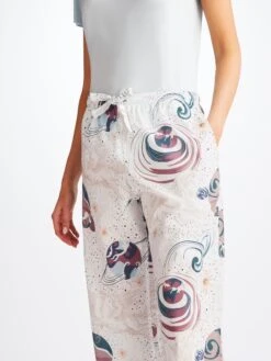 Women's Lounge Trousers Ledbury 76 Cotton Batiste White 11 Women's Lounge Trousers Ledbury 76 Cotton Batiste White -Derek Rose Shop 1256 LEDB076WHI 1553