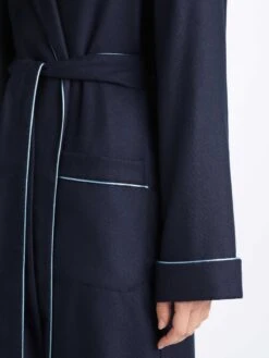Women's Dressing Gown Duke Cashmere Navy 14 Women's Dressing Gown Duke Cashmere Navy -Derek Rose Shop 1285 DUKE001NAV 10524