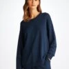 Women's Sweatshirt Quinn Cotton Modal Stretch Navy -Derek Rose Shop 1509 QUIN001NAV 2595