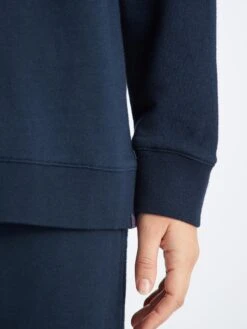 Women's Sweatshirt Quinn Cotton Modal Stretch Navy -Derek Rose Shop 1509 QUIN001NAV 8722
