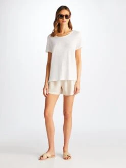 Women's T-Shirt Jordan Linen White 11 Women's T-Shirt Jordan Linen White -Derek Rose Shop 1517 JORD001WHI 2349