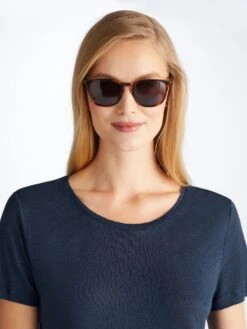 Women's T-Shirt Jordan Linen Navy 15 Women's T-Shirt Jordan Linen Navy -Derek Rose Shop 1517 JORD002NAV 12855