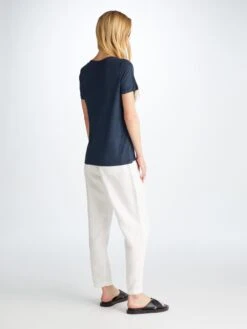 Women's T-Shirt Jordan Linen Navy 12 Women's T-Shirt Jordan Linen Navy -Derek Rose Shop 1517 JORD002NAV 12893