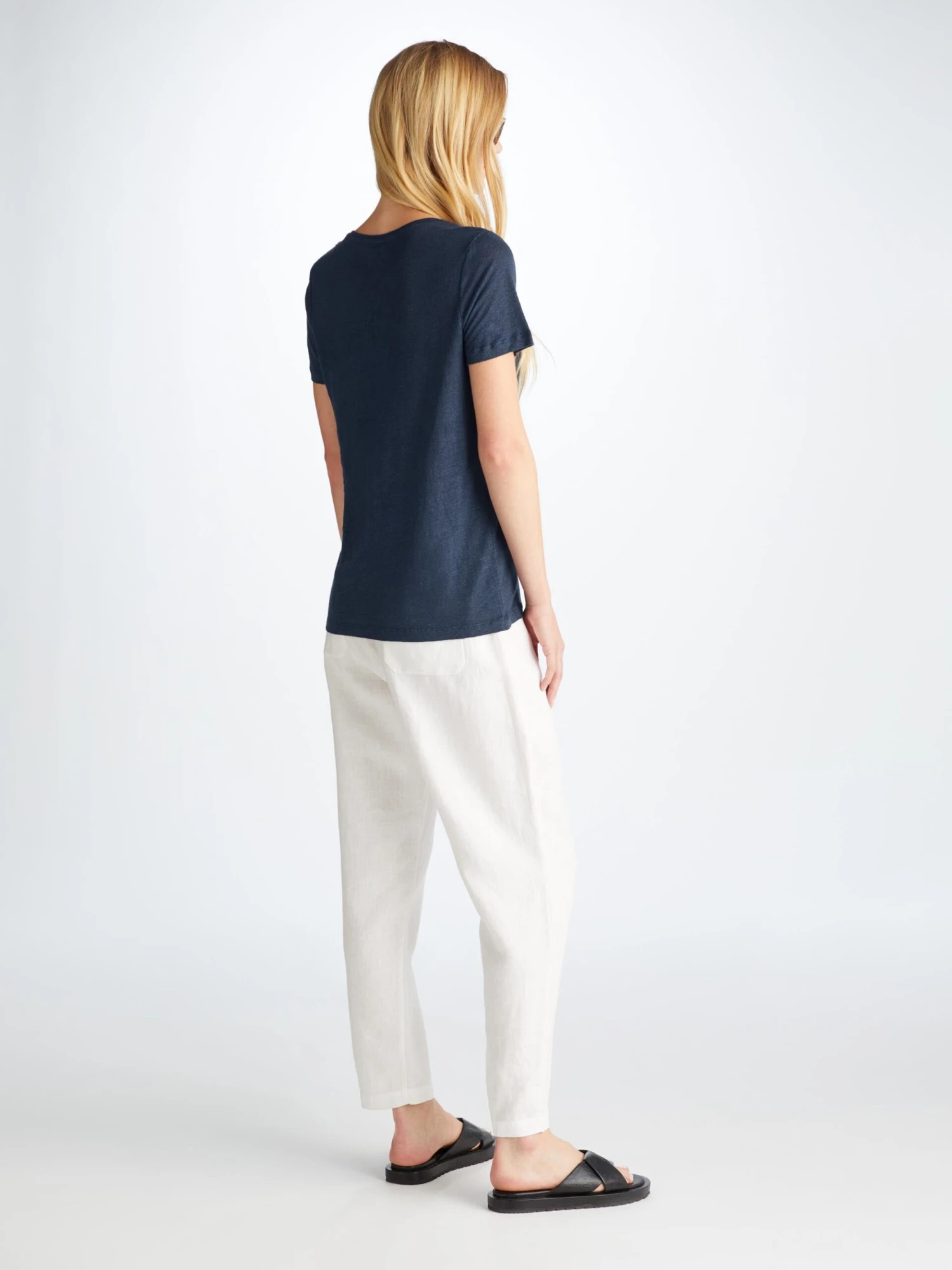 Women's T-Shirt Jordan Linen Navy 6 Women's T-Shirt Jordan Linen Navy - Image 4