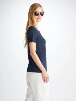 Women's T-Shirt Jordan Linen Navy 13 Women's T-Shirt Jordan Linen Navy -Derek Rose Shop 1517 JORD002NAV 12917
