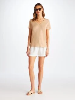 Women's V-Neck T-Shirt Jordan Linen Sand 9 Women's V-Neck T-Shirt Jordan Linen Sand -Derek Rose Shop 1518 JORD001SAN 1246