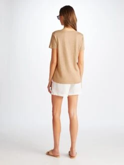 Women's V-Neck T-Shirt Jordan Linen Sand 10 Women's V-Neck T-Shirt Jordan Linen Sand -Derek Rose Shop 1518 JORD001SAN 1262