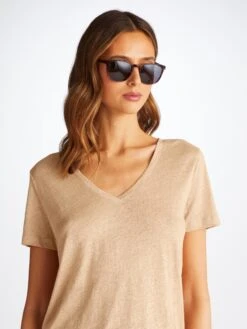 Women's V-Neck T-Shirt Jordan Linen Sand 11 Women's V-Neck T-Shirt Jordan Linen Sand -Derek Rose Shop 1518 JORD001SAN 1269