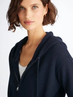 Women's Hoodie Daphne Cashmere Navy 15 Women's Hoodie Daphne Cashmere Navy -Derek Rose Shop 1519 DAPH010NAV 7669