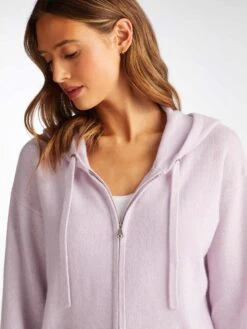 Women's Hoodie Daphne Cashmere Lilac -Derek Rose Shop 1519 DAPH013LIL 1648