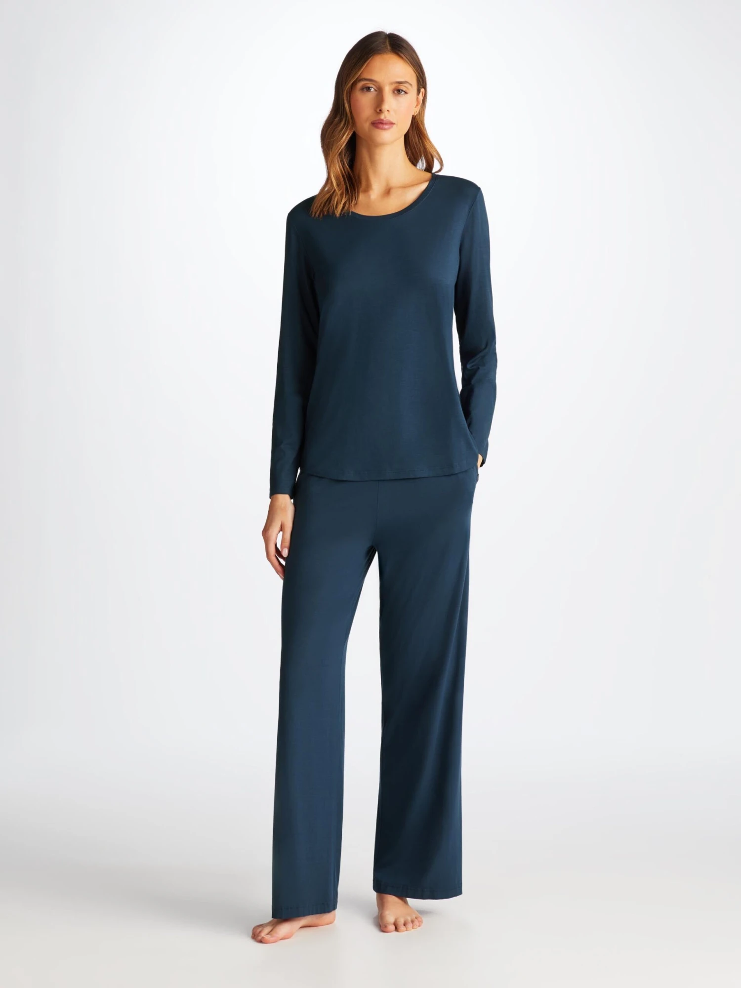 Women's Long Sleeve T-Shirt Lara Micro Modal Stretch Navy 3 Women's Long Sleeve T-Shirt Lara Micro Modal Stretch Navy