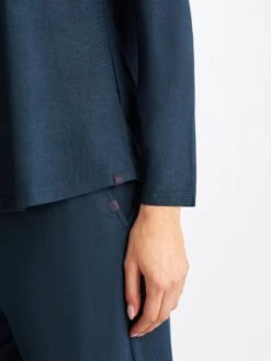 Women's Long Sleeve T-Shirt Lara Micro Modal Stretch Navy 15 Women's Long Sleeve T-Shirt Lara Micro Modal Stretch Navy -Derek Rose Shop 1520 LARA001NAV 2306