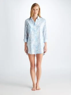 Women's Nightshirt Ledbury 77 Cotton Batiste White -Derek Rose Shop 1523 LEDB077WHI 11606