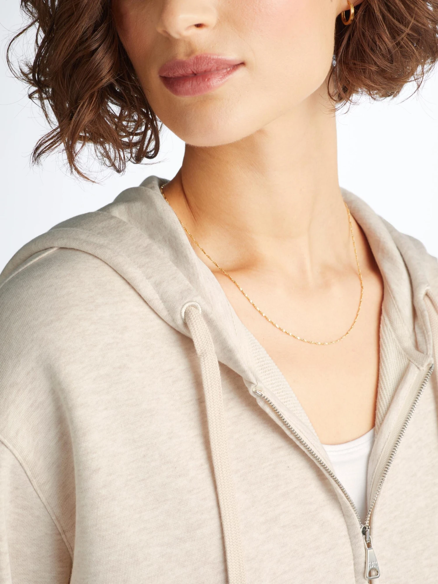 Women's Hoodie Quinn Cotton Modal Cream 7 Women's Hoodie Quinn Cotton Modal Cream - Image 5