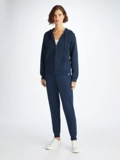 Women's Hoodie Quinn Cotton Modal Navy -Derek Rose Shop 1524 QUIN001NAV 8486