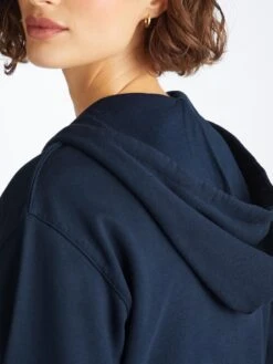 Women's Hoodie Quinn Cotton Modal Navy -Derek Rose Shop 1524 QUIN001NAV 8585