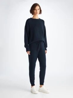 Women's Track Pants Daphne Cashmere Navy 10 Women's Track Pants Daphne Cashmere Navy -Derek Rose Shop 1701 DAPH010NAV 7795