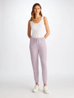 Women's Track Pants Daphne Cashmere Lilac -Derek Rose Shop 1701 DAPH013LIL 1705