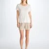 Women's Shorts Vienna Linen Sand -Derek Rose Shop 1703 VIEN001SAN 13142