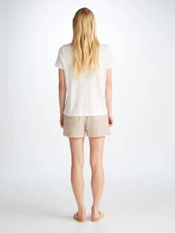 Women's Shorts Vienna Linen Sand -Derek Rose Shop 1703 VIEN001SAN 13151