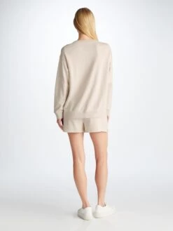 Women's Sweat Shorts Quinn Cotton Modal Oat 10 Women's Sweat Shorts Quinn Cotton Modal Oat -Derek Rose Shop 1704 QUIN001CRE 14025