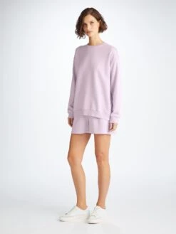 Women's Sweat Shorts Quinn Cotton Modal Lilac -Derek Rose Shop 1704 QUIN001LIL 8240