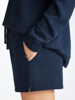 Women's Sweat Shorts Quinn Cotton Modal Navy 14 Women's Sweat Shorts Quinn Cotton Modal Navy -Derek Rose Shop 1704 QUIN001NAV 8814