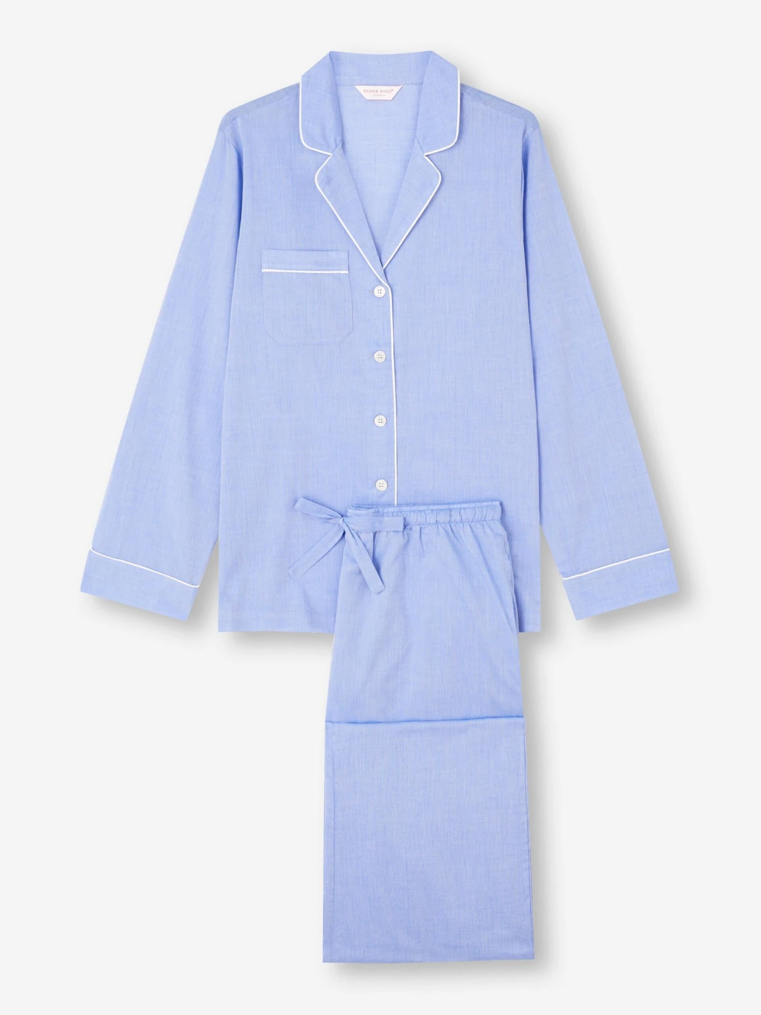 Women's Pyjamas Amalfi Cotton Batiste Blue 4 Women's Pyjamas Amalfi Cotton Batiste Blue - Image 2
