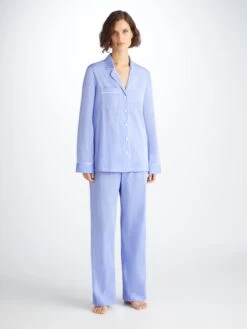 Women's Pyjamas Amalfi Cotton Batiste Blue 11 Women's Pyjamas Amalfi Cotton Batiste Blue -Derek Rose Shop 2012 AMAL001BLU 5467