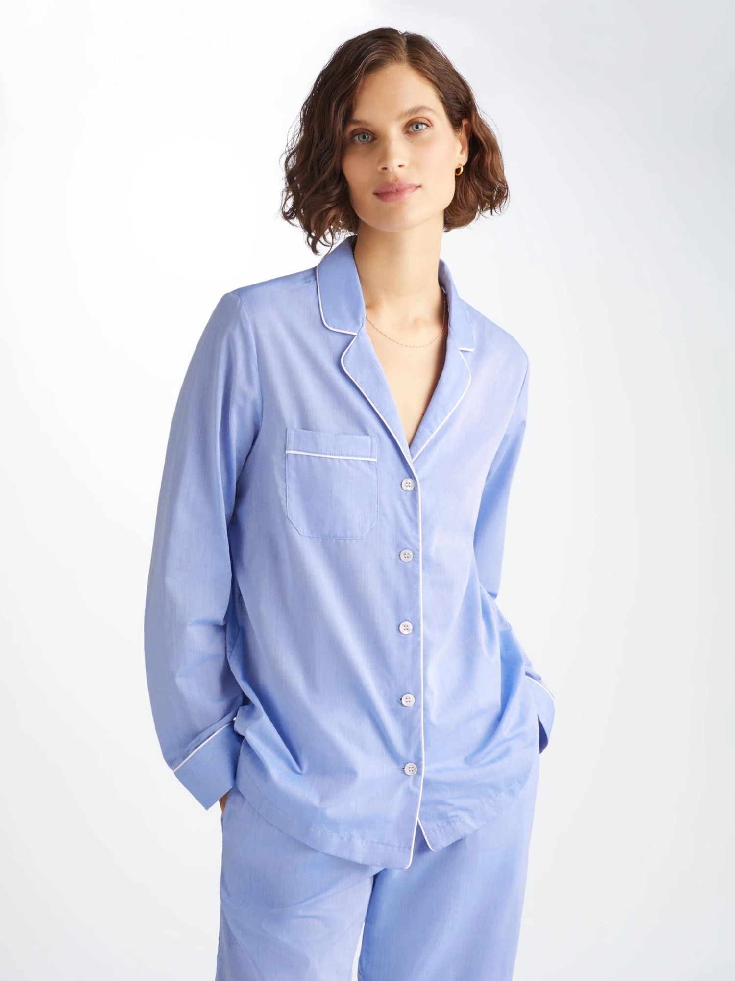 Women's Pyjamas Amalfi Cotton Batiste Blue 3 Women's Pyjamas Amalfi Cotton Batiste Blue