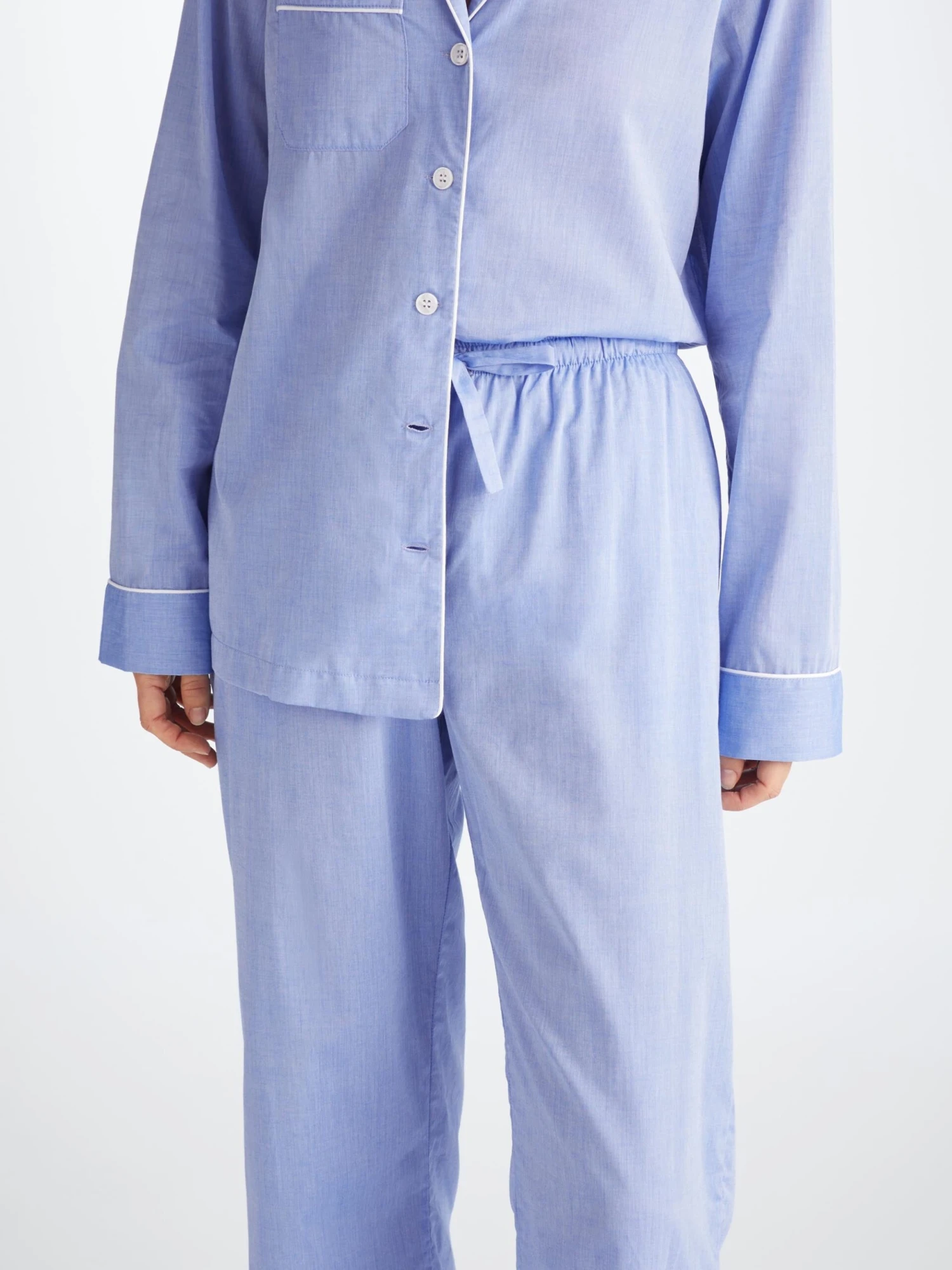 Women's Pyjamas Amalfi Cotton Batiste Blue 7 Women's Pyjamas Amalfi Cotton Batiste Blue - Image 5