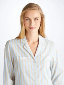 Women's Pyjamas Amalfi 20 Cotton Batiste Blue -Derek Rose Shop 2012 AMAL020BLU 12604