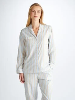 Women's Pyjamas Amalfi 20 Cotton Batiste Blue -Derek Rose Shop 2012 AMAL020BLU 12635